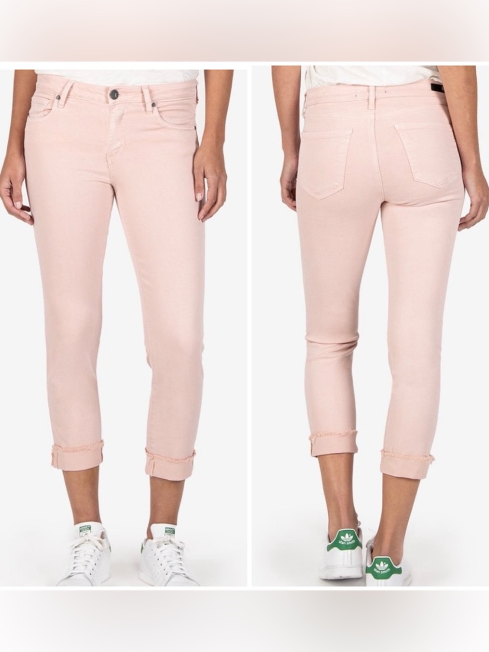 Kut from the Kloth Blush Pink Cropped Skinny Jeans NWT sz 0